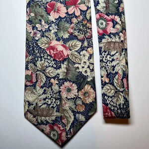 Surrey Men Tie Blue Pink Cotton Floral USA Spring  Classic Preppy Traditional